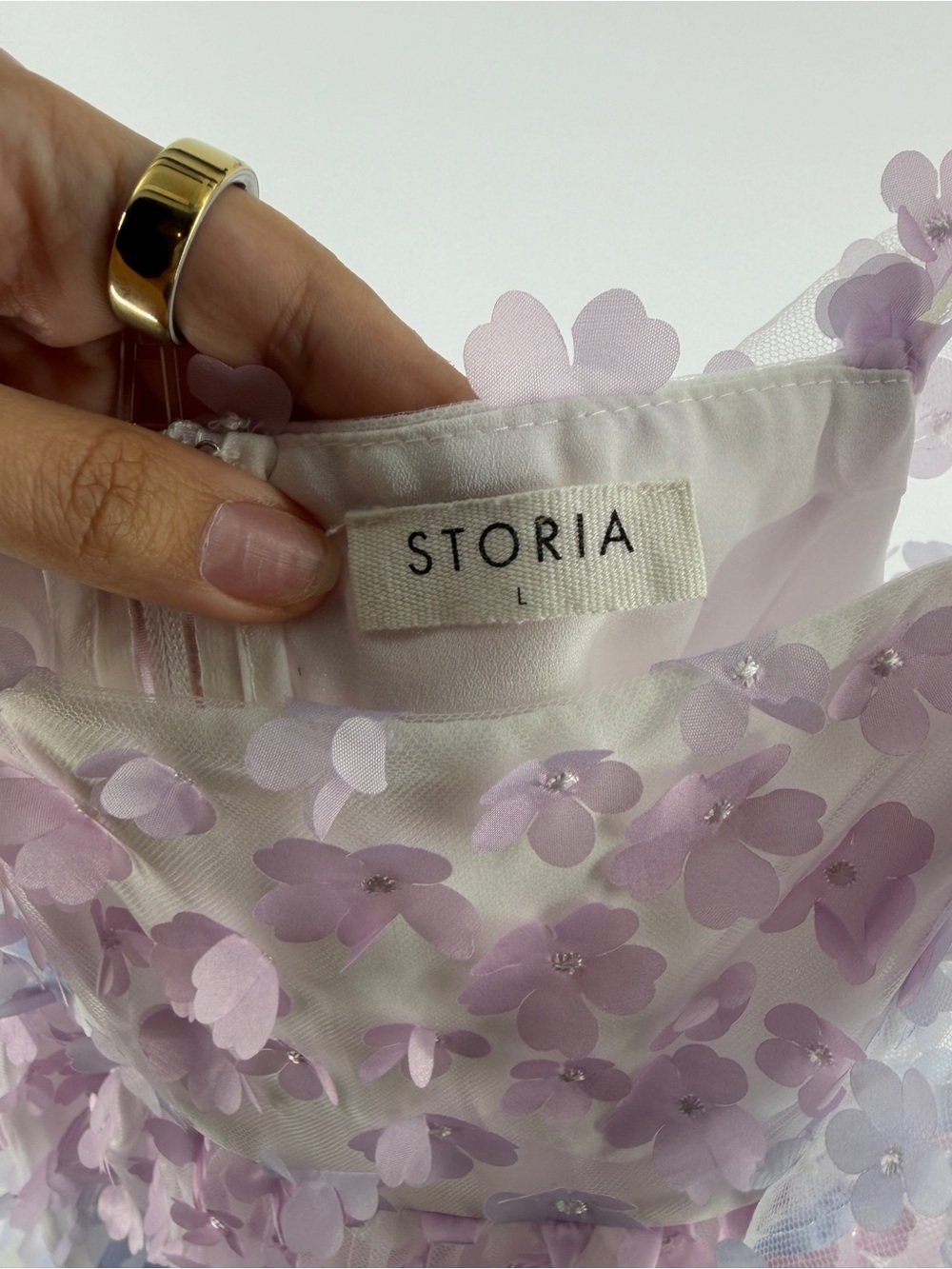Storia Blue & Purple 3D Petal Babydoll Dress - Picture 7 of 13